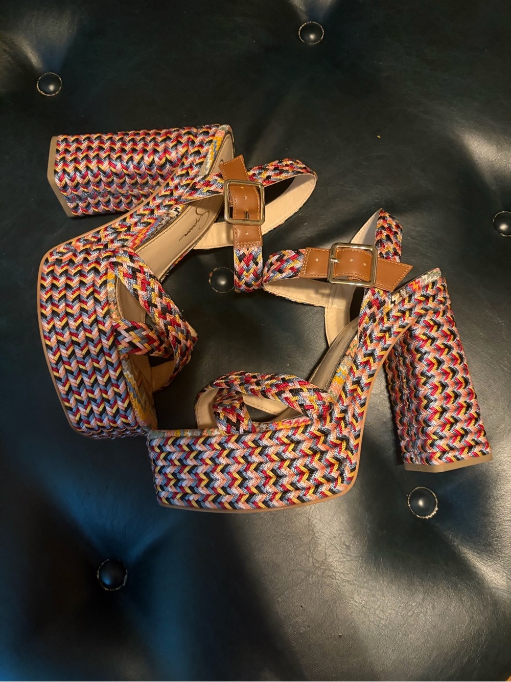 Jessica Simpson Multicolor Braided Platform Heel - Picture 3 of 6